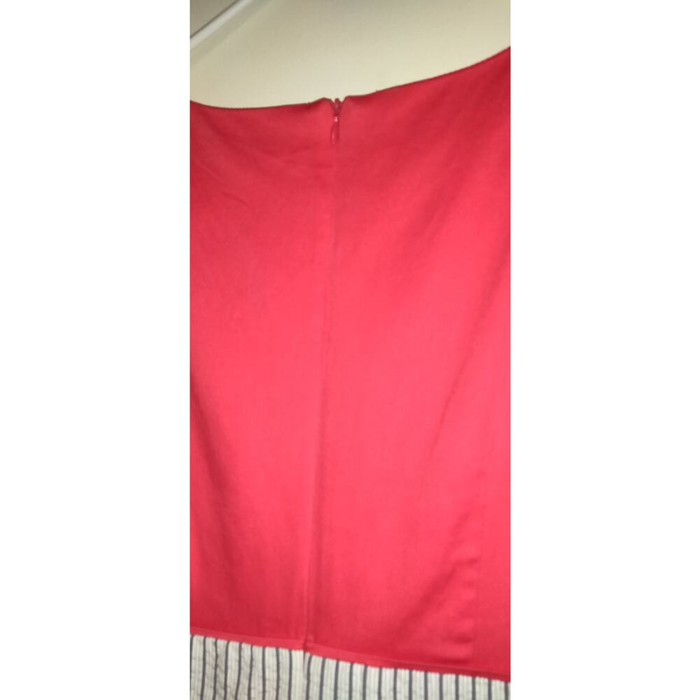 Alyx Seersucker Dress Sz 14 Red Gray Nautical Pockets Boating Lined Sleeveless - Picture 8 of 16